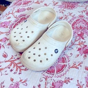 White crocs lightly worn